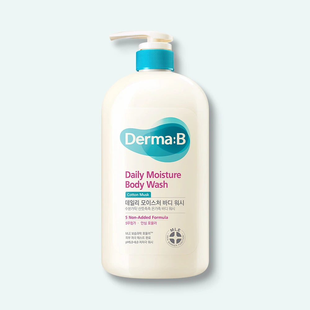 Derma: B Daily Moisture Body Wash - 3 Types [Cotton Musk] | Gel Douche Hydratant Anti Dessèchement