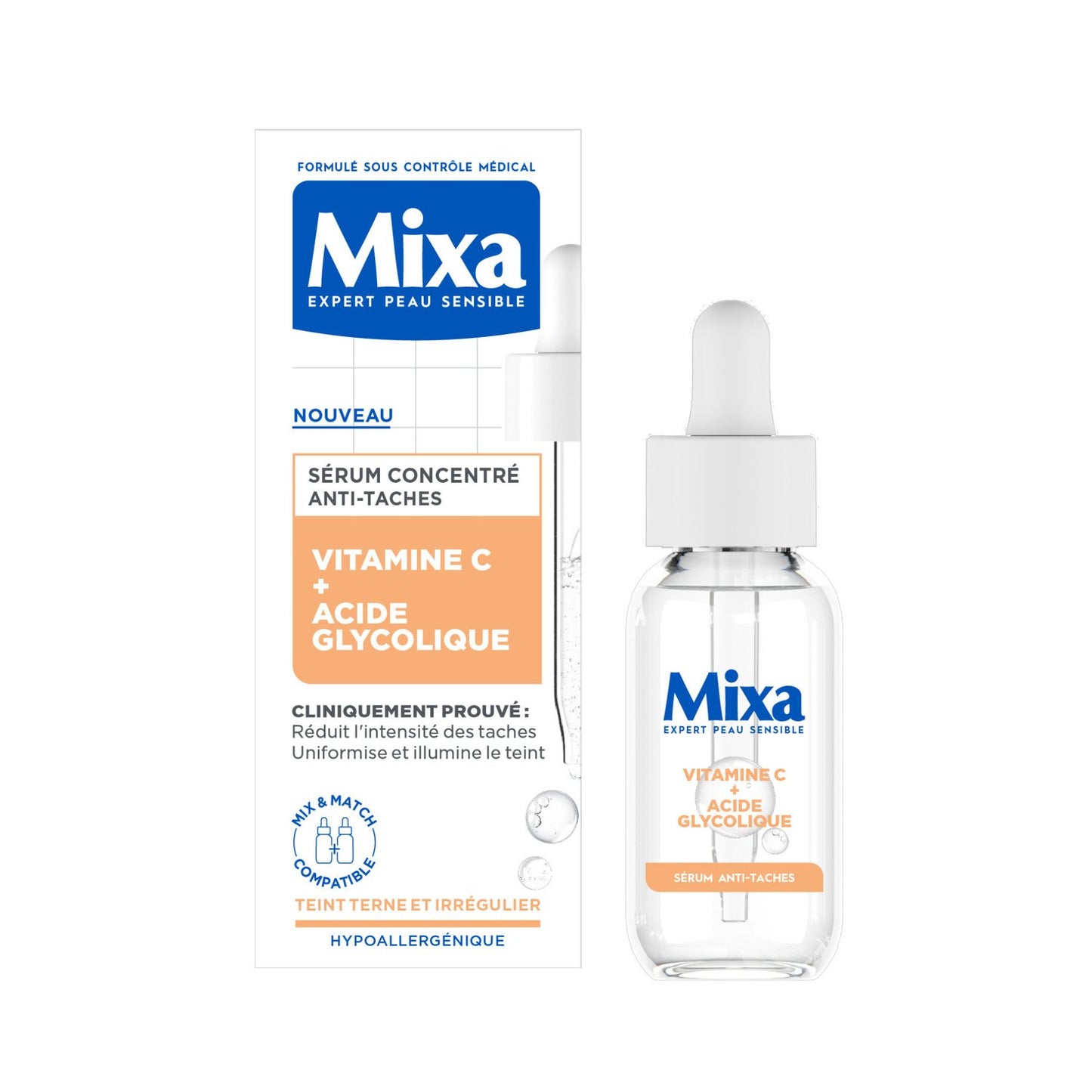 MIXA SERUM VITAMINE C + ACIDE GLYCOLIQUE 30ML | Serum Glow Booster