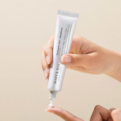 Mary&May Tranexamic Acid + Glutathione Eye Cream & Mini | Crème Contour des yeux Illuminante Hydratante Intense