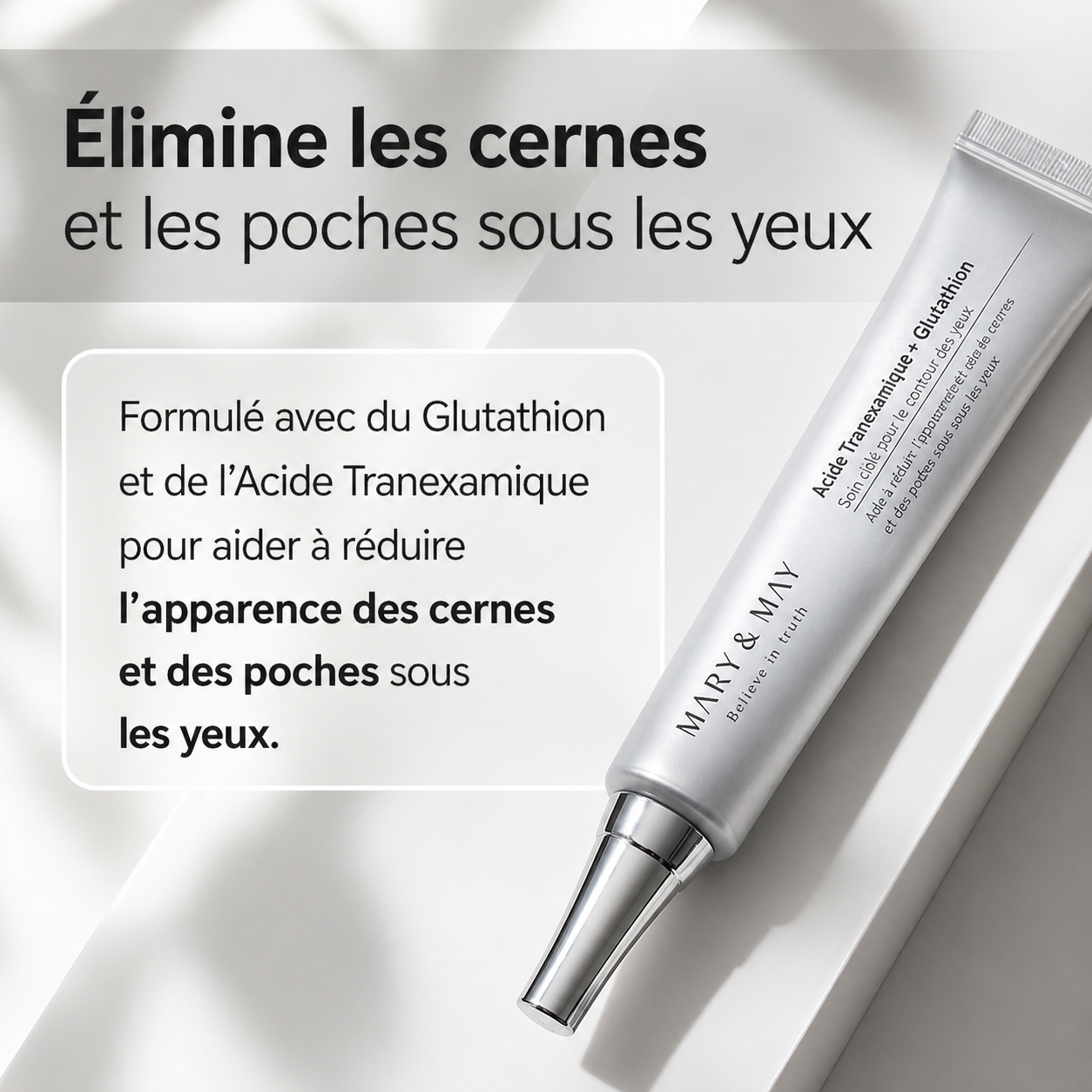 Mary&May Tranexamic Acid + Glutathione Eye Cream & Mini | Crème Contour des yeux Illuminante Hydratante Intense