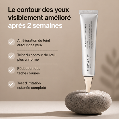 Mary&May Tranexamic Acid + Glutathione Eye Cream & Mini | Crème Contour des yeux Illuminante Hydratante Intense