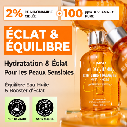 JUMISO All Day Vitamin Brightening & Balancing Facial Serum | Sérum Facial Vitaminé Éclaircissant Revitalisant Anti Taches