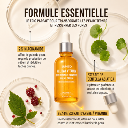 JUMISO All Day Vitamin Brightening & Balancing Facial Serum | Sérum Facial Vitaminé Éclaircissant Revitalisant Anti Taches