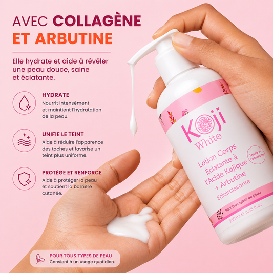 KOJI WHITE kojic Acid Glowing+ Body Lotion | Creme corps Glow Eclaircissant & Uniformisant