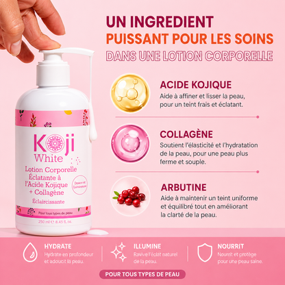 KOJI WHITE kojic Acid Glowing+ Body Lotion | Creme corps Glow Eclaircissant & Uniformisant