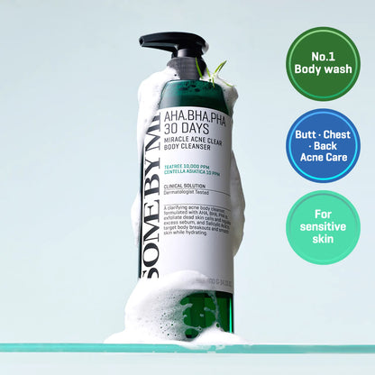 SOME BY MI AHA, BHA, PHA 30 Days Miracle Acne Clear Body Cleanser | Nettoyant corps anti acné & Imperfections