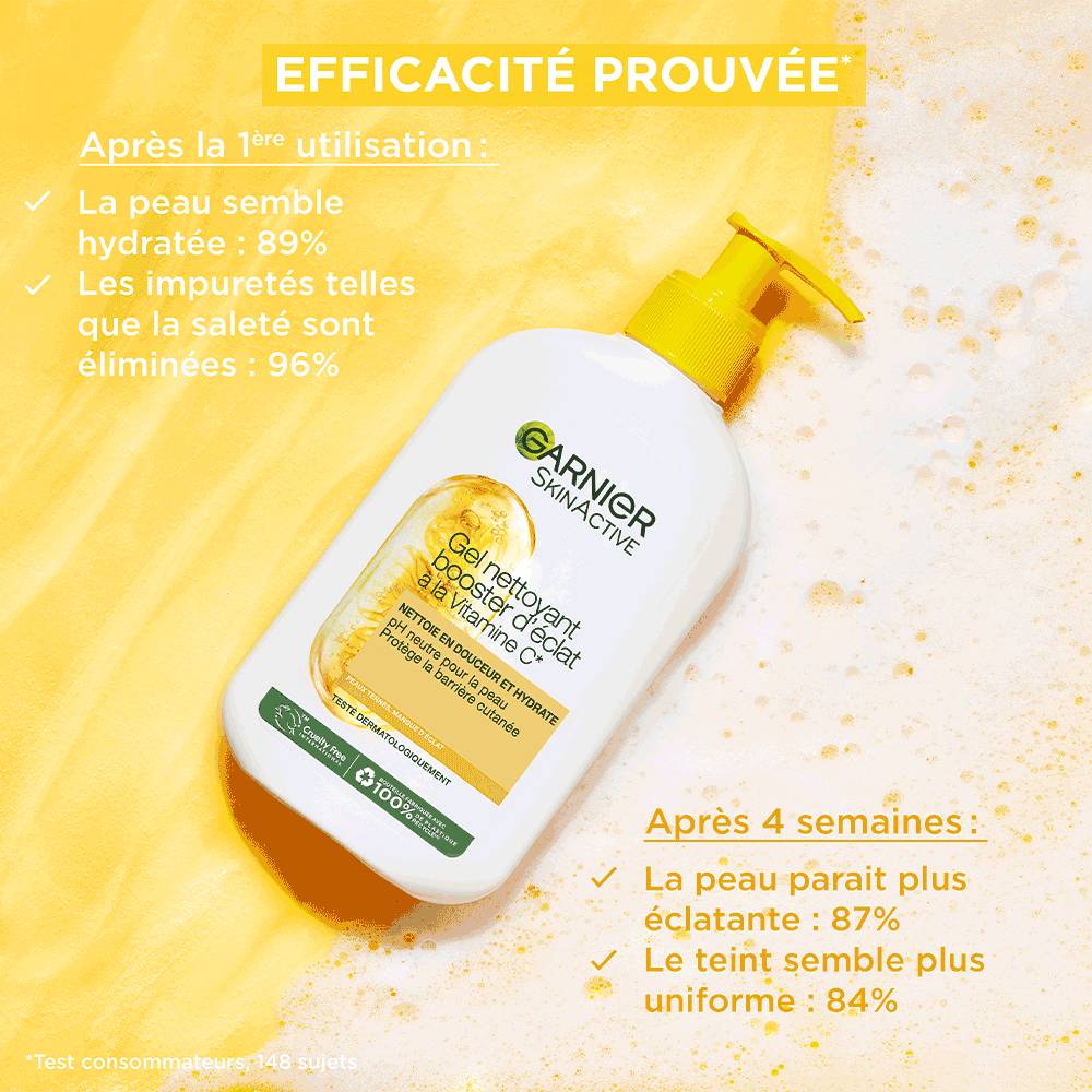 GARNIER SKIN ACTIVE GEL NETTOYANT BOOSTER D’ECLAT VITAMINE C