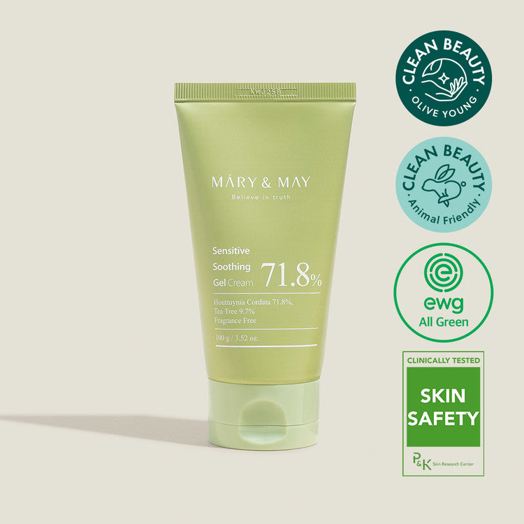 Mary&May Sensitive Soothing Gel Cream Tube | Crème-Gel Légère Apaisant Hydratant Peau Sensible