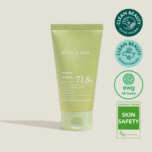 Mary&May Sensitive Soothing Gel Cream Tube | Crème-Gel Légère Apaisant Hydratant Peau Sensible