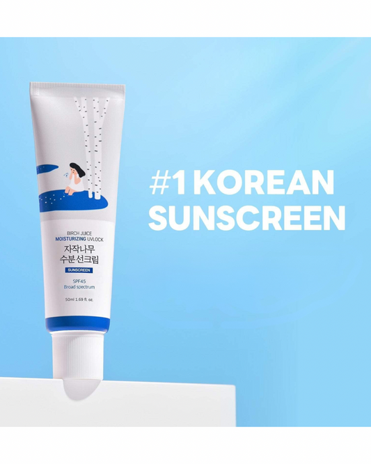 ROUND LAB Birch Juice Moisturizing Sunscreen | Crème Solaire Hydratante Intense Longue Durée