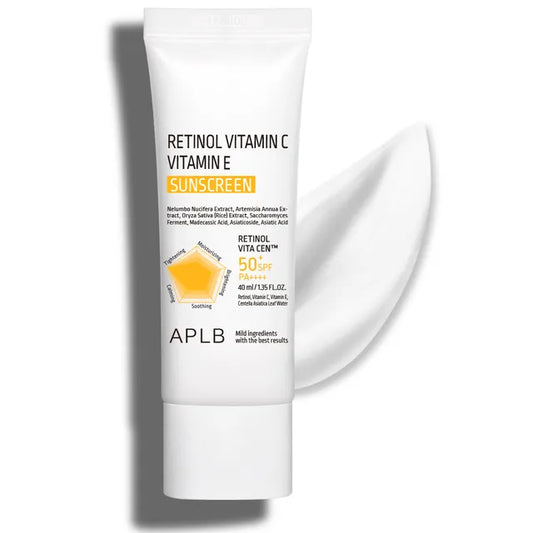 APLB Retinol Vitamin C Vitamin E Sunscreen | Crème Solaire Haute Protection UV SPF50+ PA++++