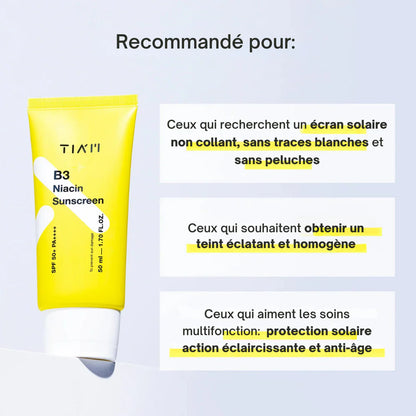 TIA'M B3 Niacin Sunscreen | Protection Solaire SPF50+ PA++++ HyperPigmentation Non Gras