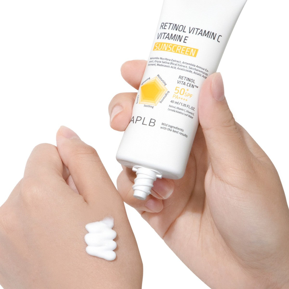 APLB Retinol Vitamin C Vitamin E Sunscreen | Crème Solaire Haute Protection UV SPF50+ PA++++